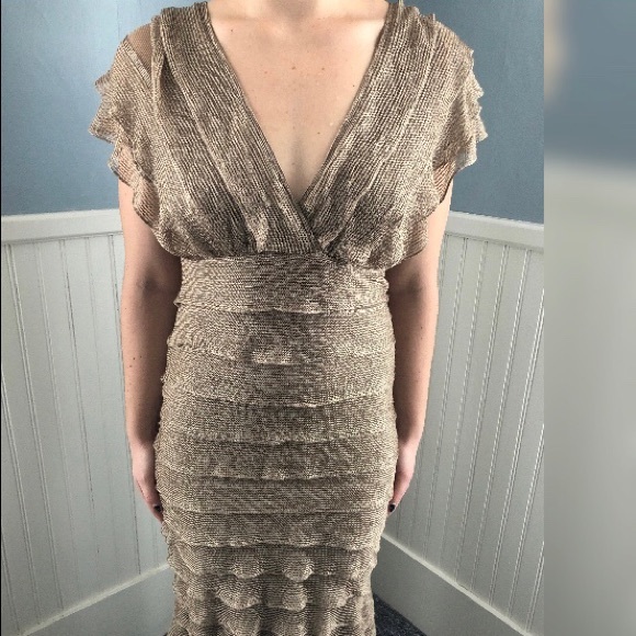 Gold Ruffle Dress - Picture 3 of 5